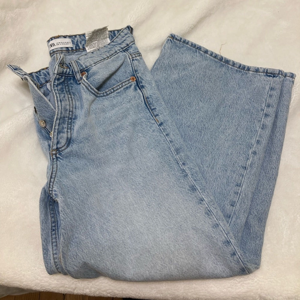 ZARA wide leg jeans light wash